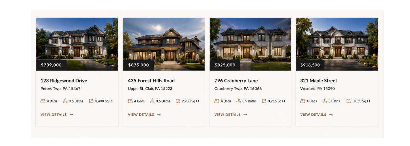 featured properties mockup